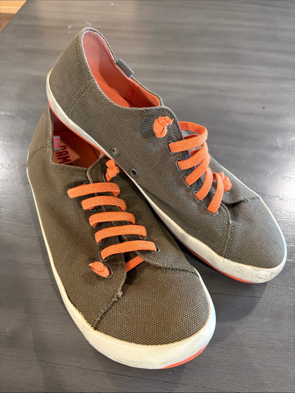 Camper Peu Rambla Green Canvas Sneakers Men's Size 43 US 10